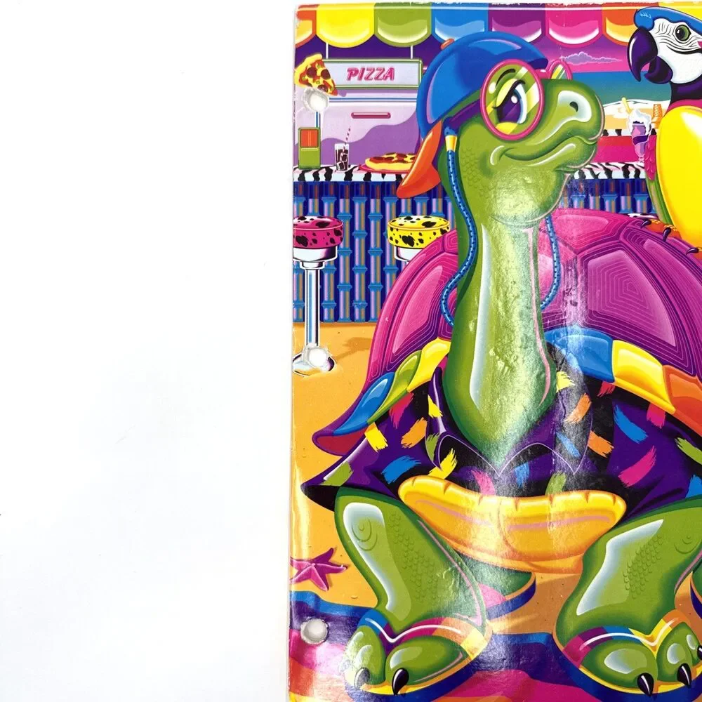 Lisa Frank Trendy Turtle Parrot Macaw Beach 2 Pocket Folder